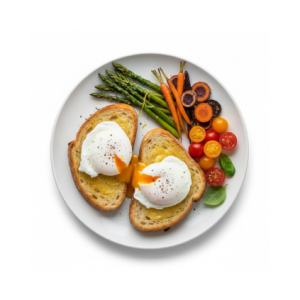 Eggs, sourdough bread,  seasonal sides